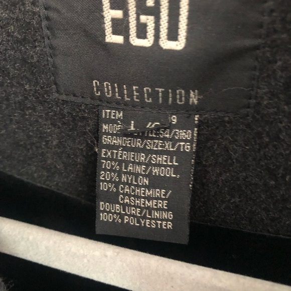 Wool Cashmere Blend Black  Size Large Pea Coat - Picture 9 of 13